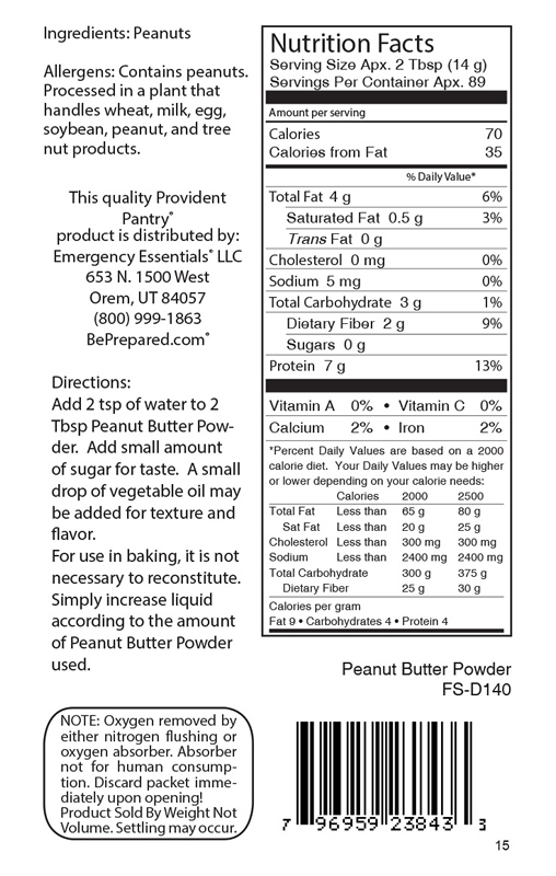 Peanut Butter Powder 10 Can