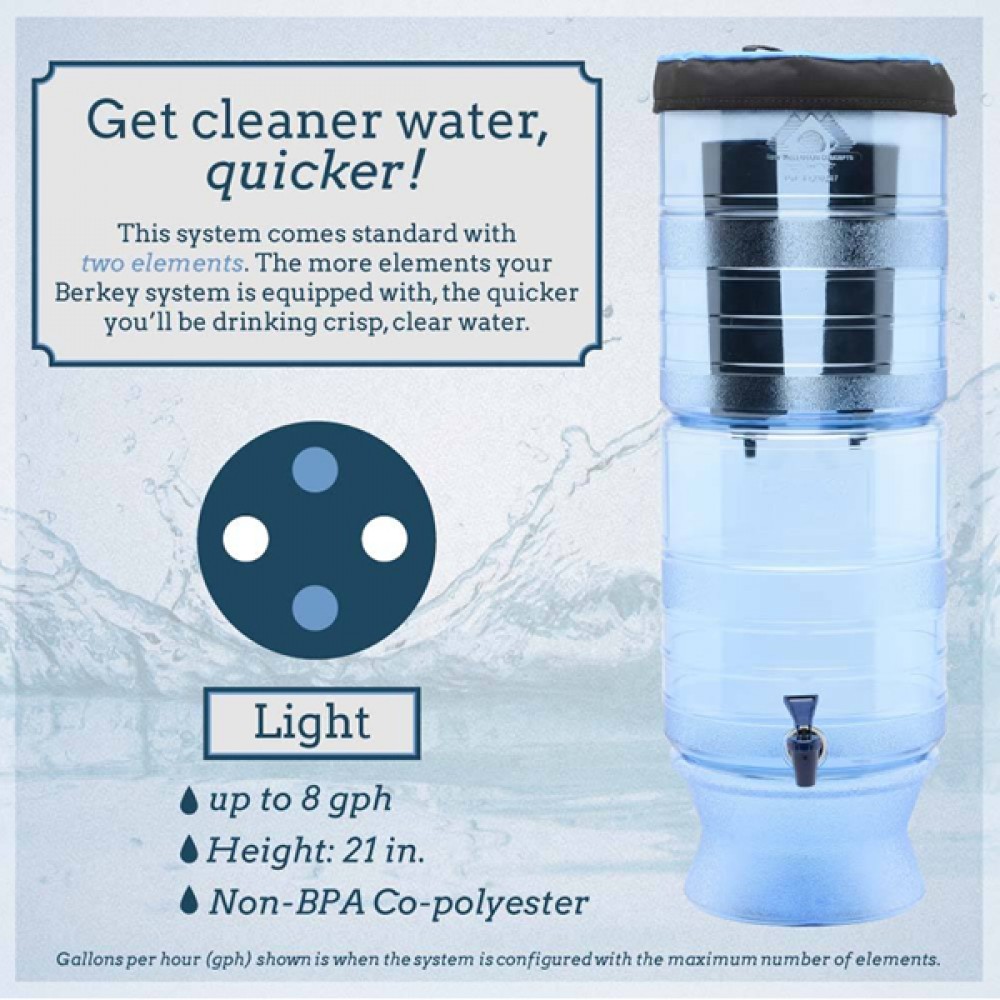 Berkey Light (2.75 gal) Water Filter & Purification System